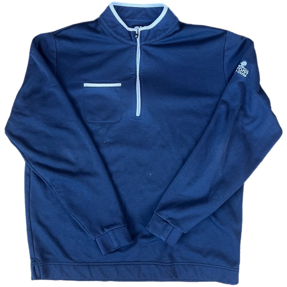 FJ FootJoy Navy Blue 1/4 Zip Long Sleeve Golf Sweater